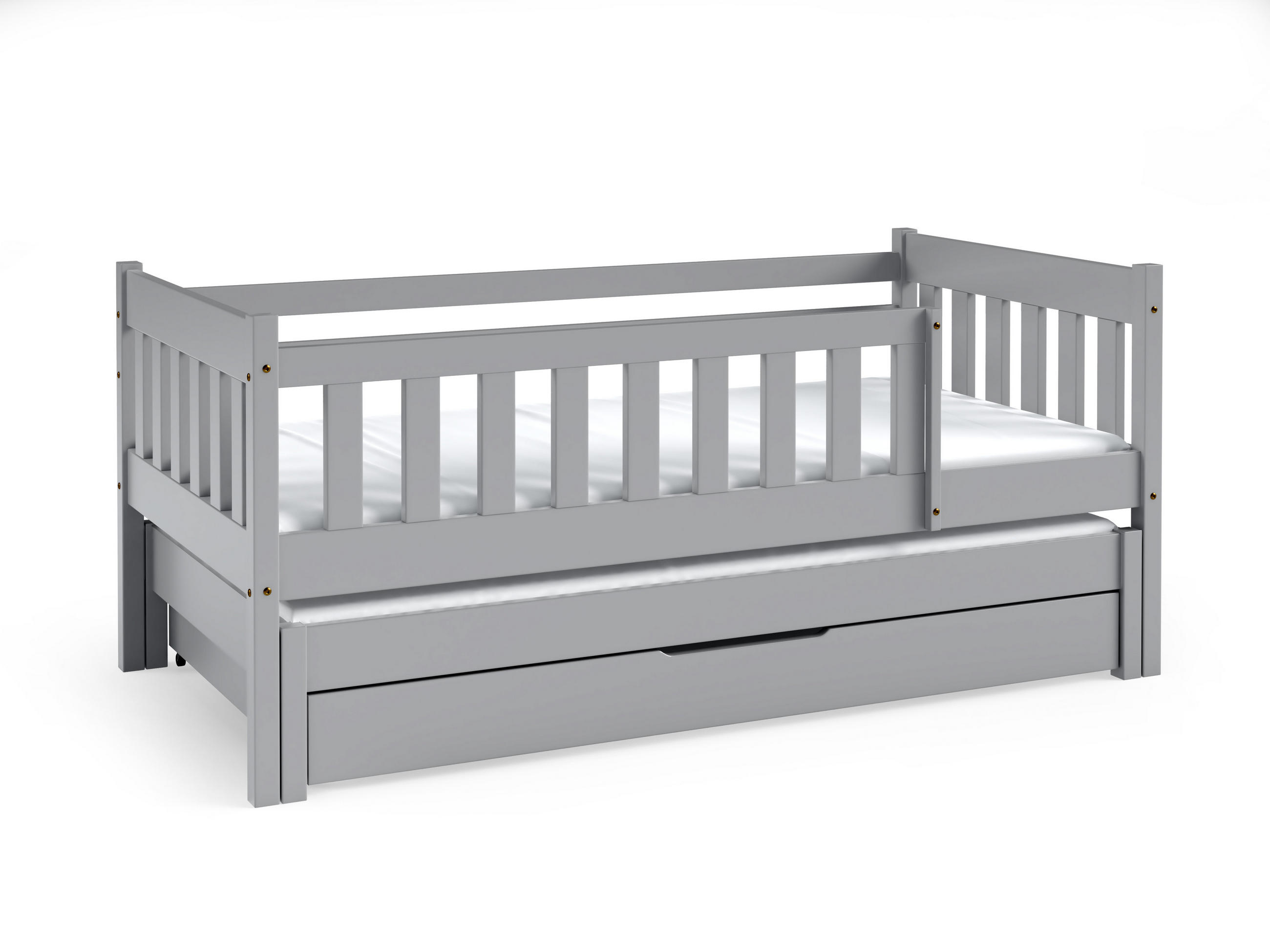 KINDERBETT STELLA 80x160 cm Hellgrau - Hellgrau, Holz (80/160cm) - MASSENO