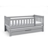KINDERBETT STELLA 80x160 cm Hellgrau - Hellgrau, Holz (80/160cm) - MASSENO