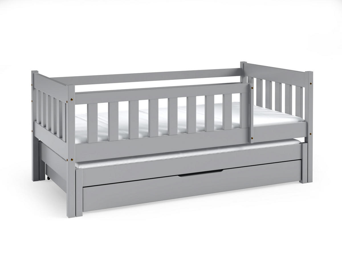 KINDERBETT STELLA 80x160 cm Hellgrau - Hellgrau, Holz (80/160cm) - MASSENO