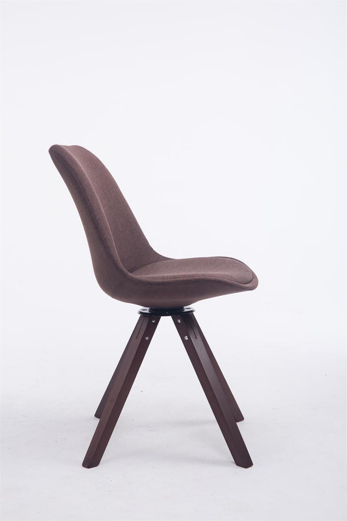 DREHSTUHL Stoff Braun - Walnussfarben/Braun, Holz/Textil (48/84/56cm) - CLP