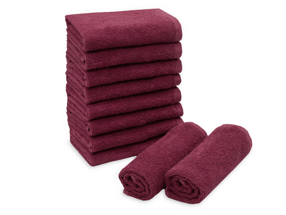 SEIFTÜCHER, 10er-Set, 30x30 cm, 100% Baumwolle, Rot - Bordeaux, Textil (30/30cm) - Zollner