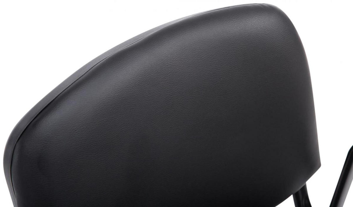 BESUCHERSTUHL 4er Set Lederlook schwarz - Schwarz, Textil/Metall (53/79/55cm) - CLP