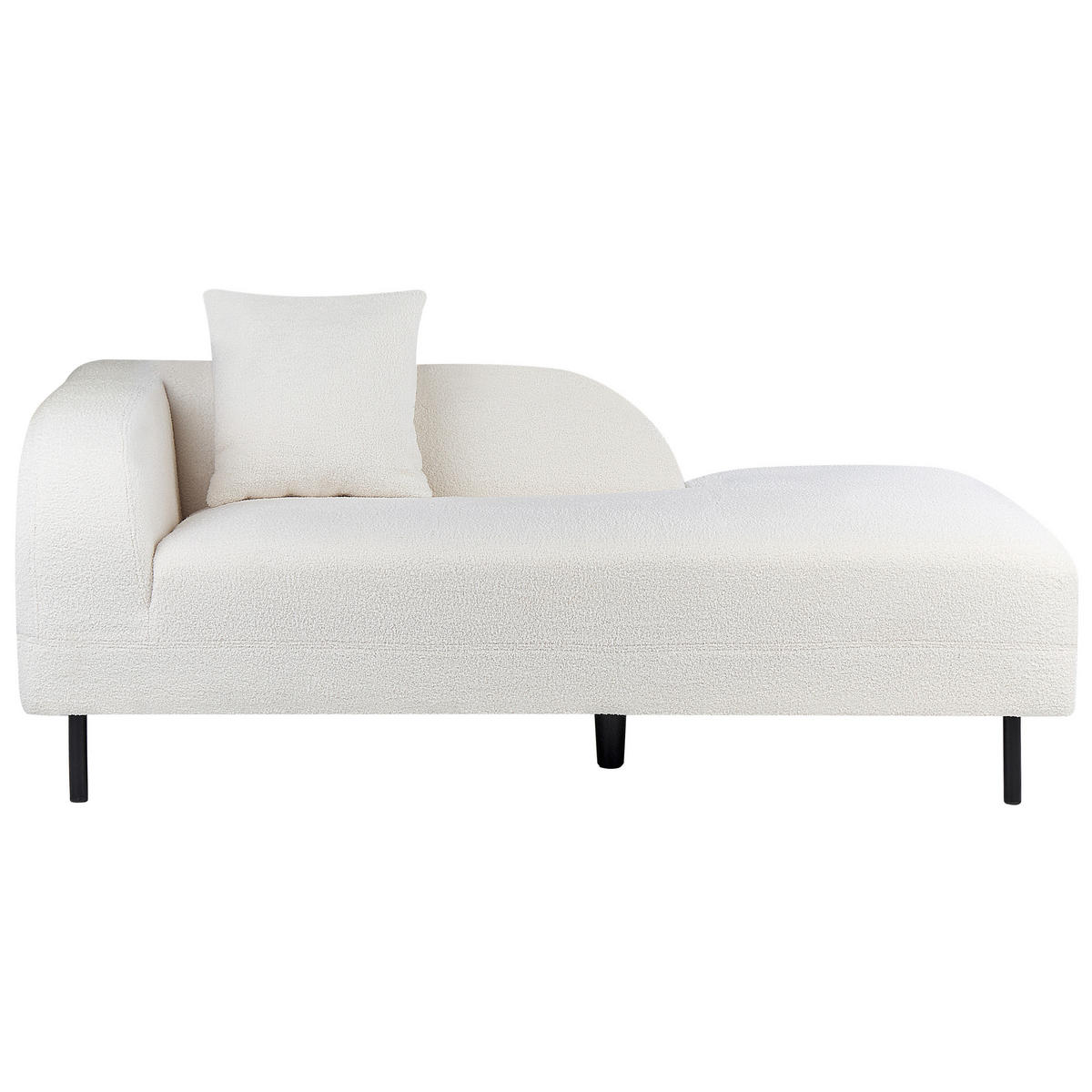 CHAISELONGUE Bouclé weiß linksseitig Le Crau - Weiß, Textil (170/65/84cm) - Beliani