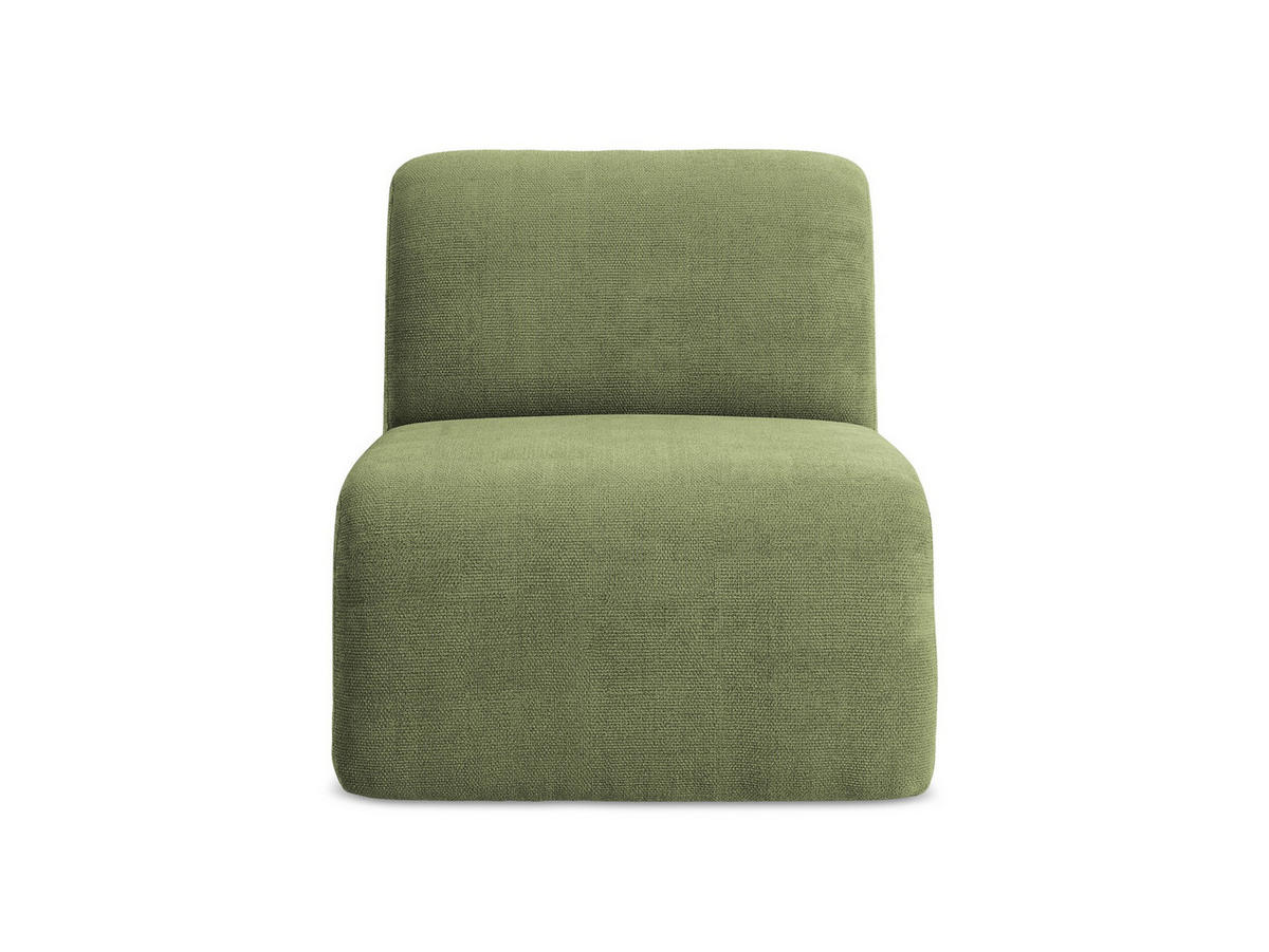 SOFAELEMENT Chenille Stoff Grün - Schwarz/Grün, Holzwerkstoff/Kunststoff (70/75/94cm) - Makamii