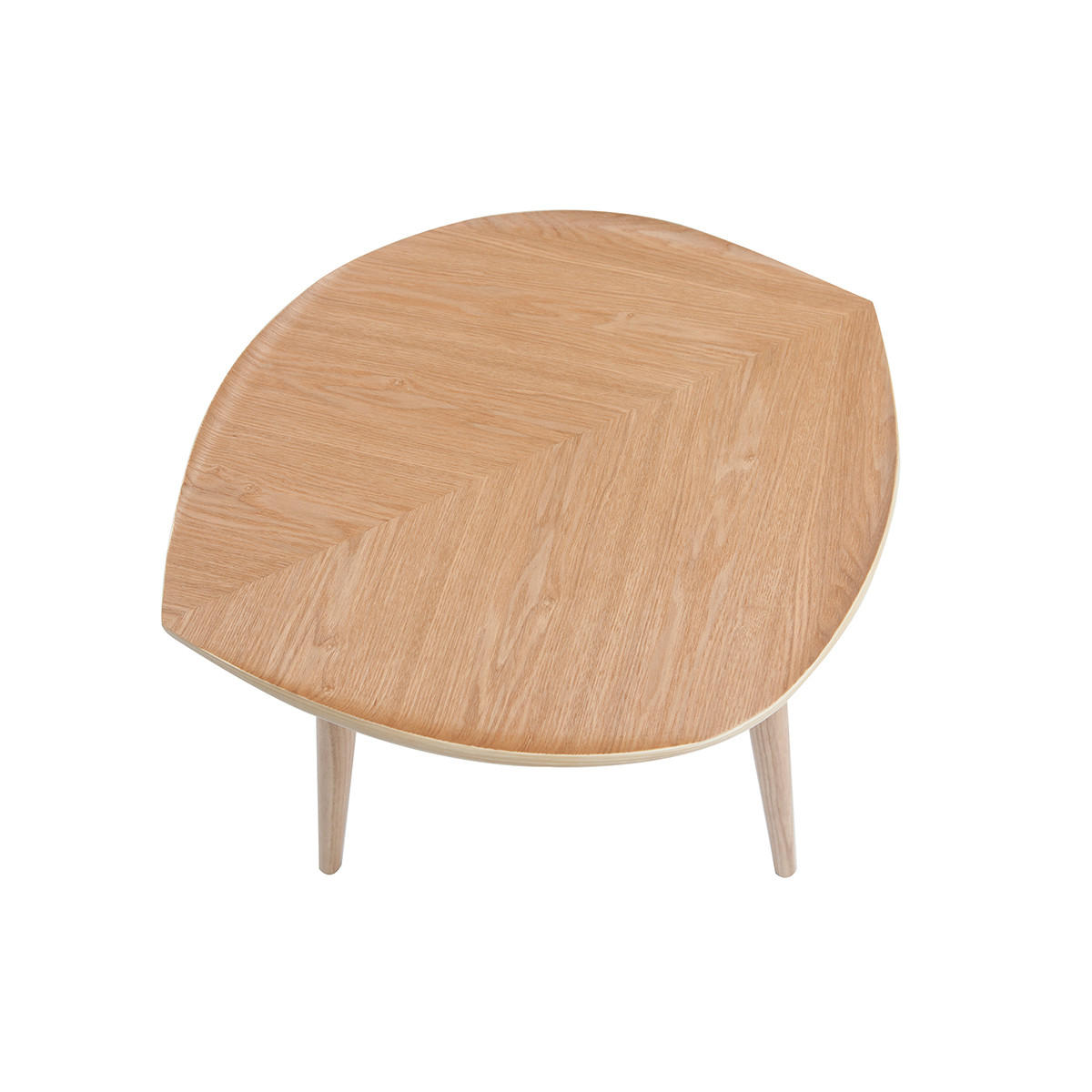 COUCHTISCH Holz Blatt L60 PHYLL - Grün, Holz (60.7/53/53cm) - Miliboo