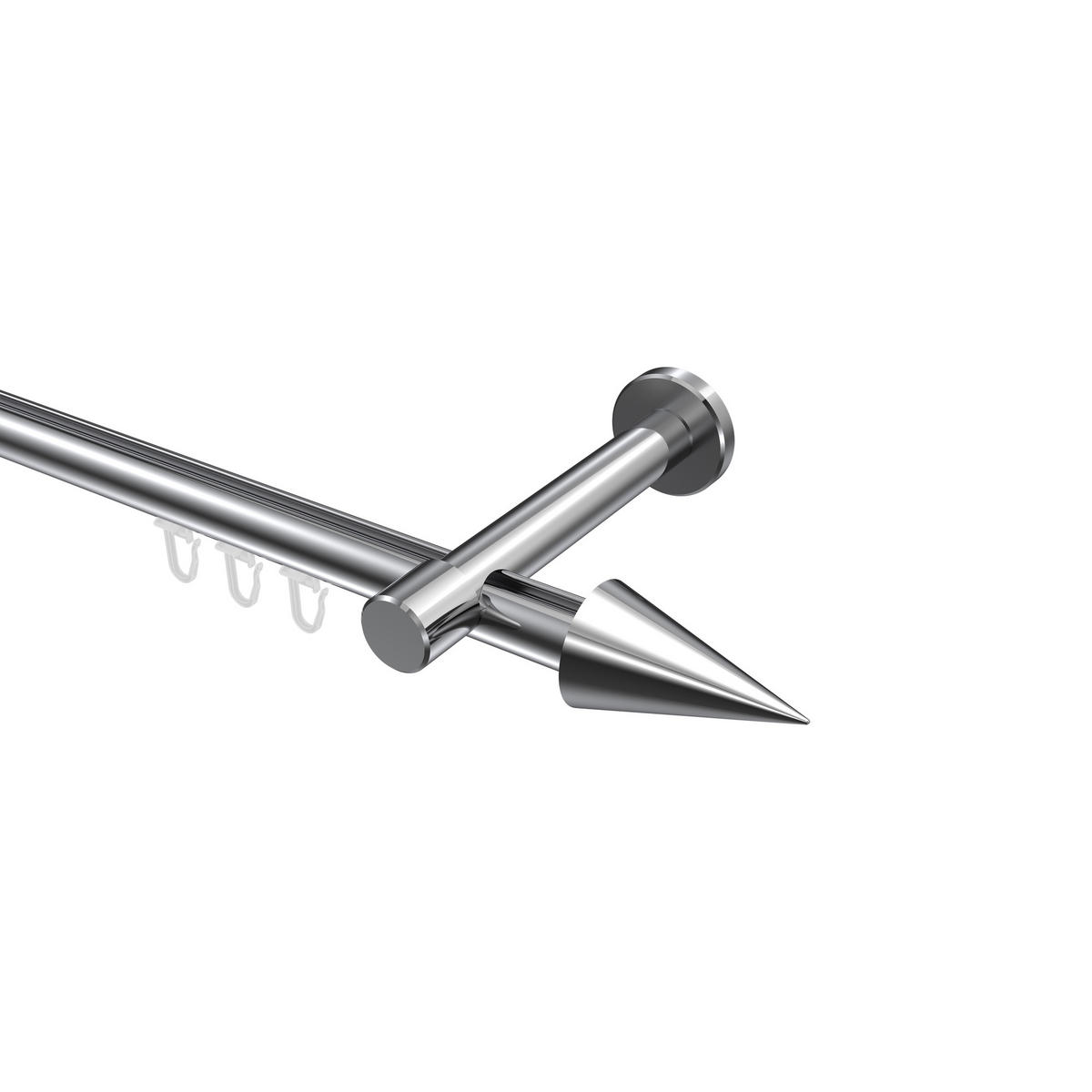 INNENLAUF-GARDINENSTANGEN-SET Prestige Savio 520 cm (geteilt in 4 x 130 cm), 1-läufig, 20 mm Ø Chrom - Chromfarben, Metall (520cm) - INTERDECO