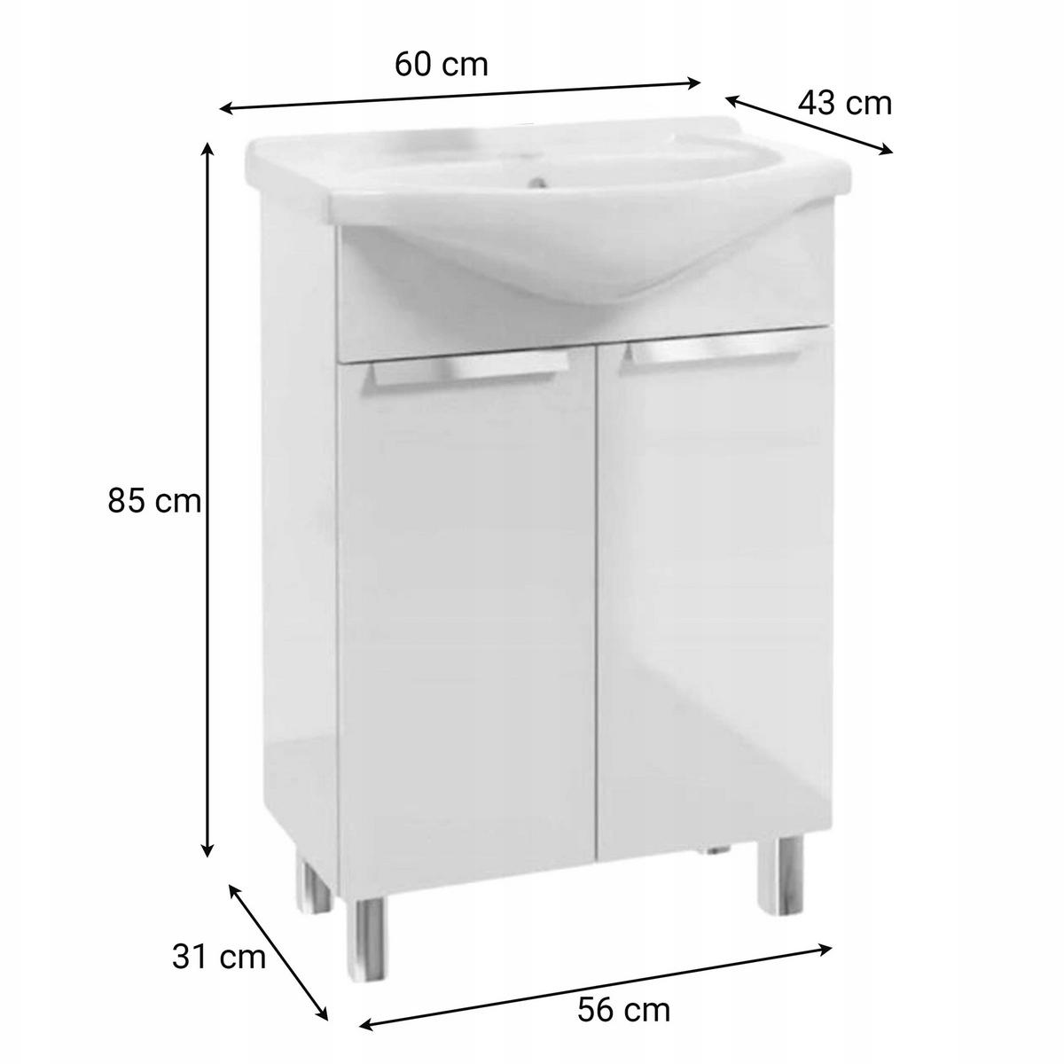 WASCHTISCHKOMBI 46cm mit Waschbecken weiß - Weiß, Holzwerkstoff (46/83/31cm) - Stamar