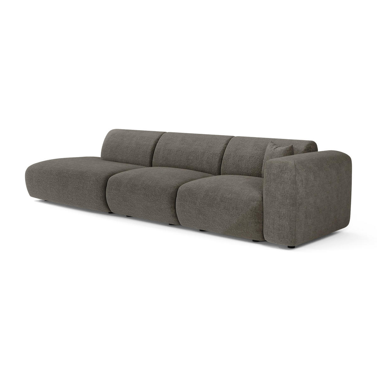 SOFA 5-Sitzer Gemusterter Samt Grau 310cm - Grau, Textil (310/73/96cm) - Sia Home