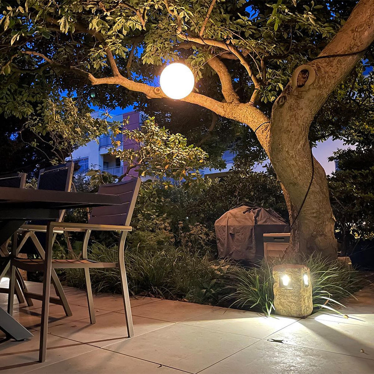 AUSSEN-HÄNGEKUGEL Globe Ø 40cm - Weiß, Kunststoff (40/40/40cm) - s.luce