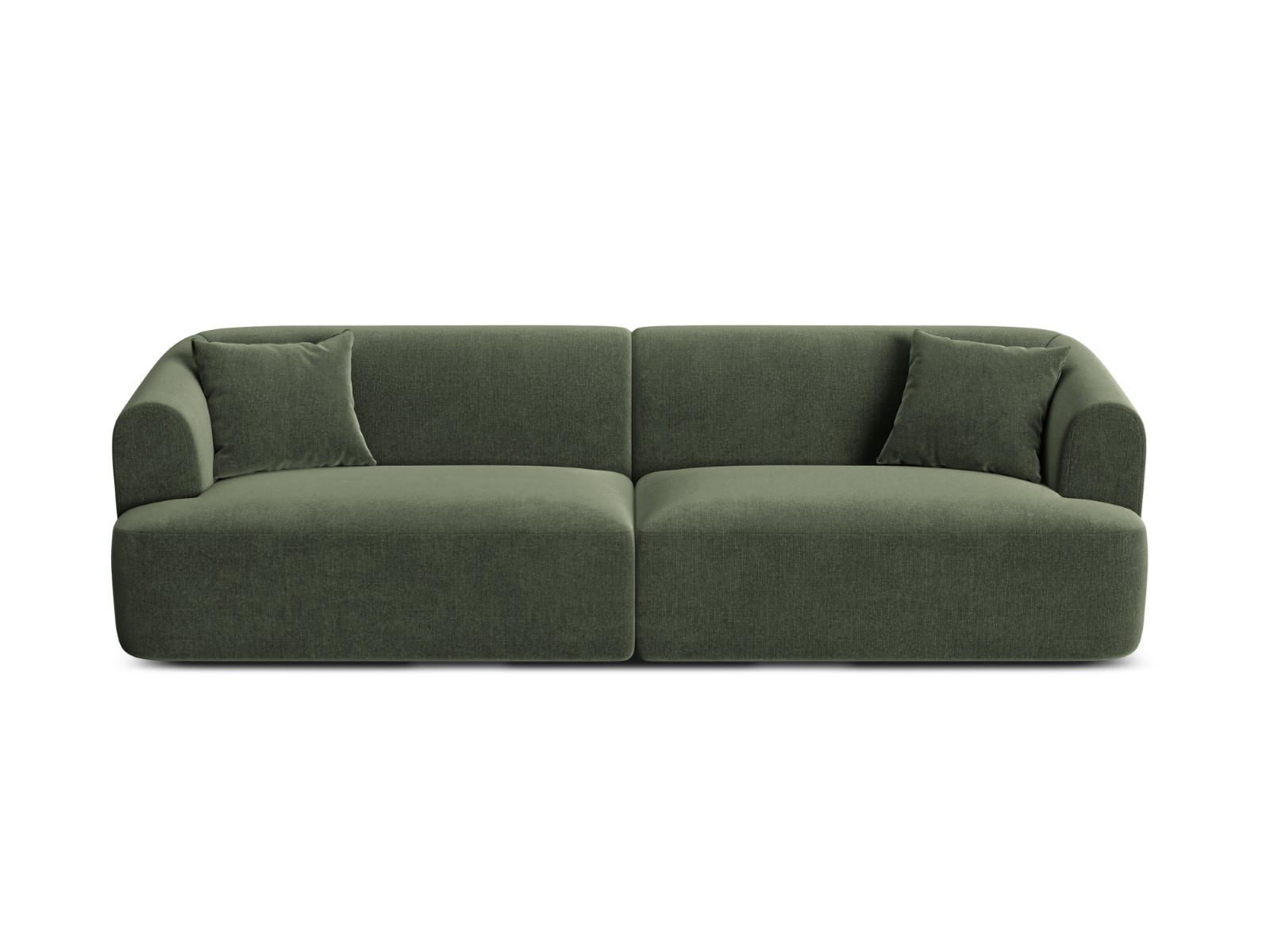MODULARES-SOFA Campi aus Samt grün 4 Sitzplätze - Grün, Textil (90/70/255cm) - Cosmopolitan Design