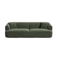 MODULARES-SOFA Campi aus Samt grün 4 Sitzplätze - Grün, Textil (90/70/255cm) - Cosmopolitan Design