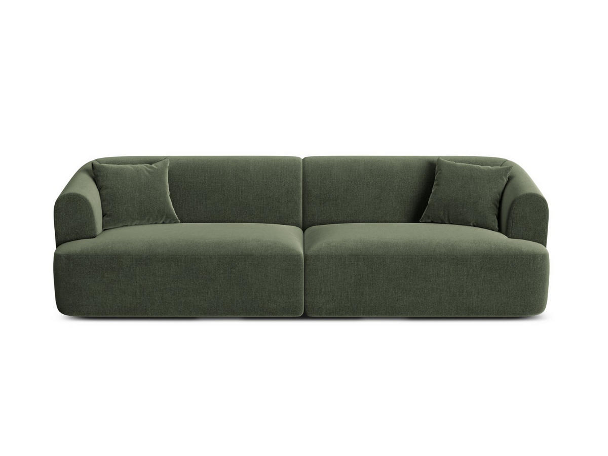 MODULARES-SOFA Campi aus Samt grün 4 Sitzplätze - Grün, Textil (90/70/255cm) - Cosmopolitan Design