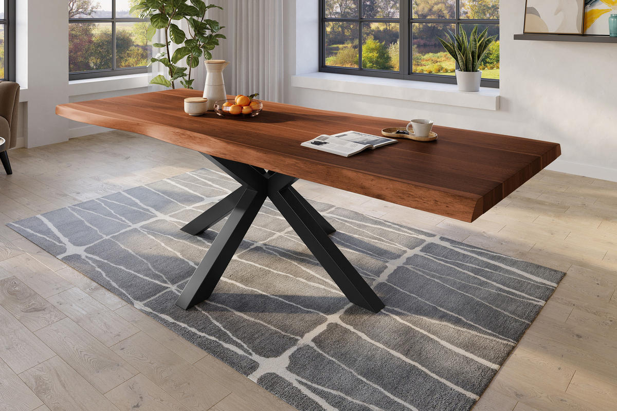ESSTISCH TITAN - Schwarz/Braun, Holz (110/280/79cm) - SAM