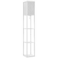 STEH-LEUCHTE MDF Stoff Weiß - Weiß, Holzwerkstoff (26/26/160cm) - HOMCOM