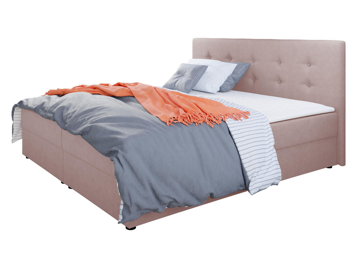 BOXBETT Fado I - Schwarz/Rosa, Holz/Kunststoff (160/200cm) - MIRJAN24