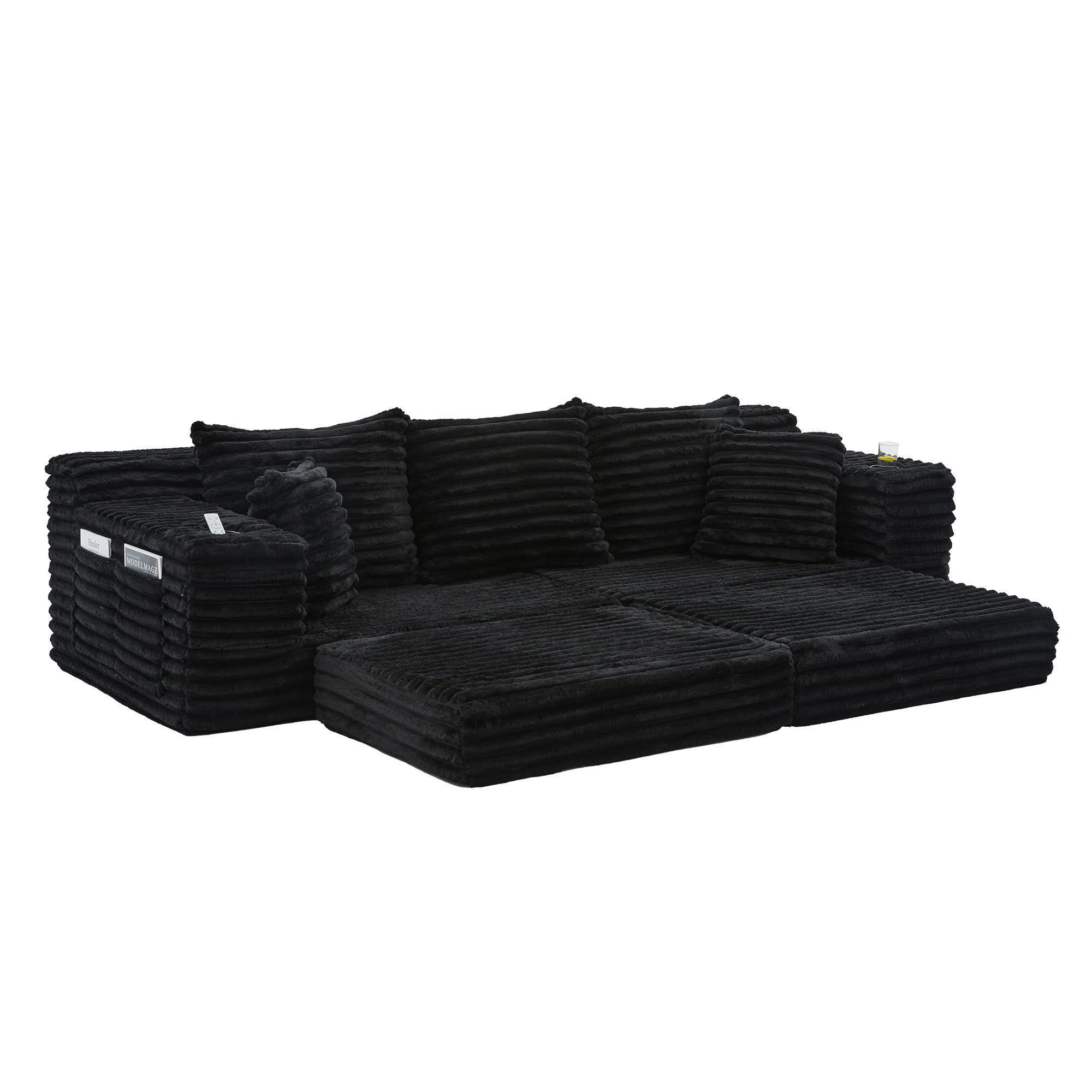 Meubliv Sofa Schwarz 38.58x34.25x107.48 cm