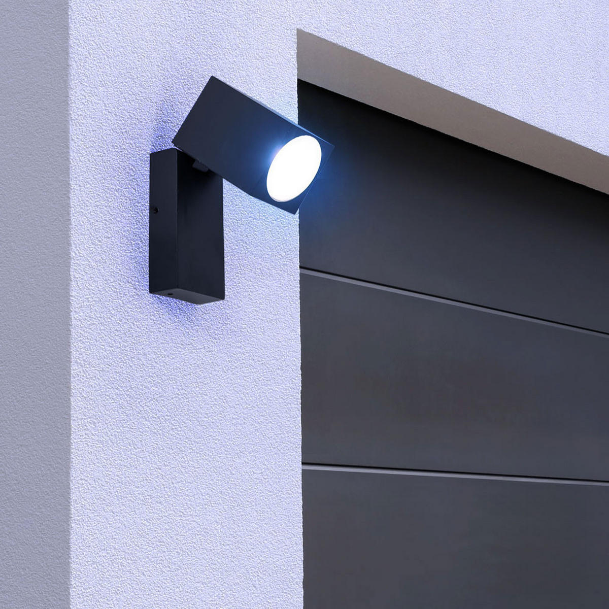 LED AUSSEN-WANDLEUCHTE Alu Schwarz 2er Set - Schwarz, Metall (10/6.6/9.2cm)