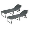 GARTENLIEGE 2er Set Dunkelgrau - Dunkelgrau, Metall (56/30/190cm) - SVITA
