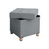 SITZHOCKER - Hellgrau, Holzwerkstoff (38/40/38cm) - Hansiro