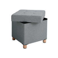 SITZHOCKER - Hellgrau, Holzwerkstoff (38/40/38cm) - Hansiro