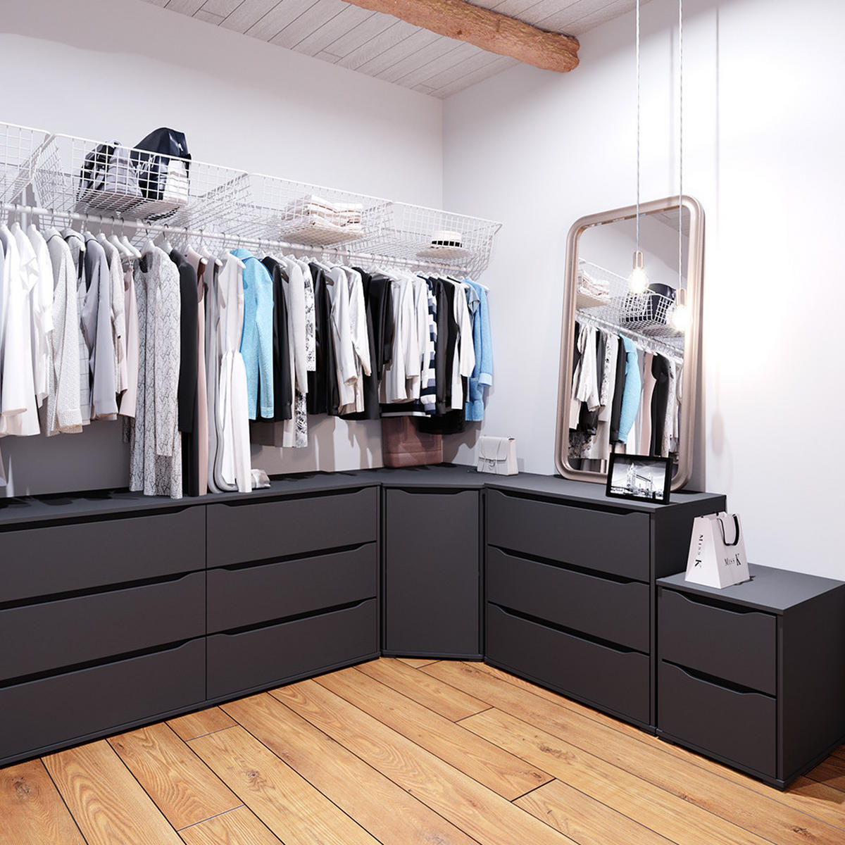 NOČNÍ STOLEK Ruben Antracit - antracitová, kompozitní dřevo (40.2/53.6/48cm) - Vicco