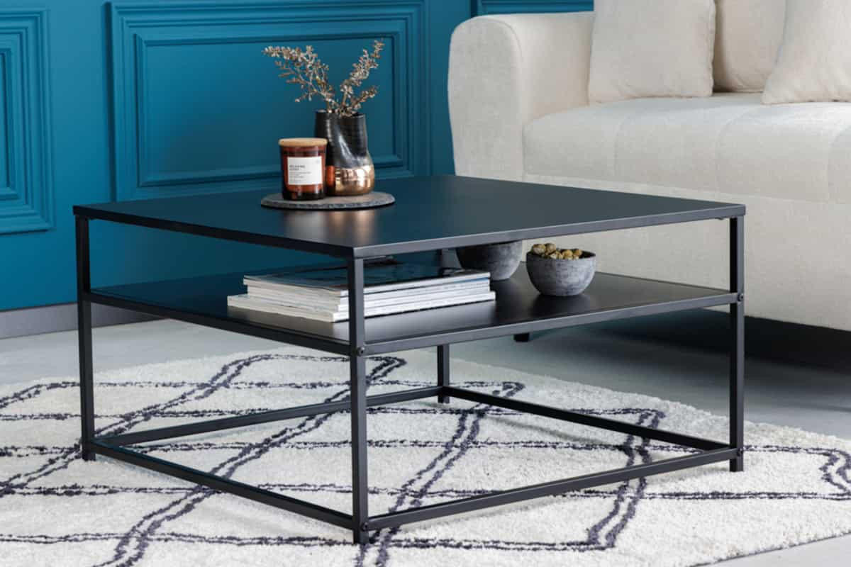 COUCHTISCH DURA STEEL Stahl quadratisch Schwarz 70cm - Schwarz, Metall (70/70/40cm) - riess-ambiente