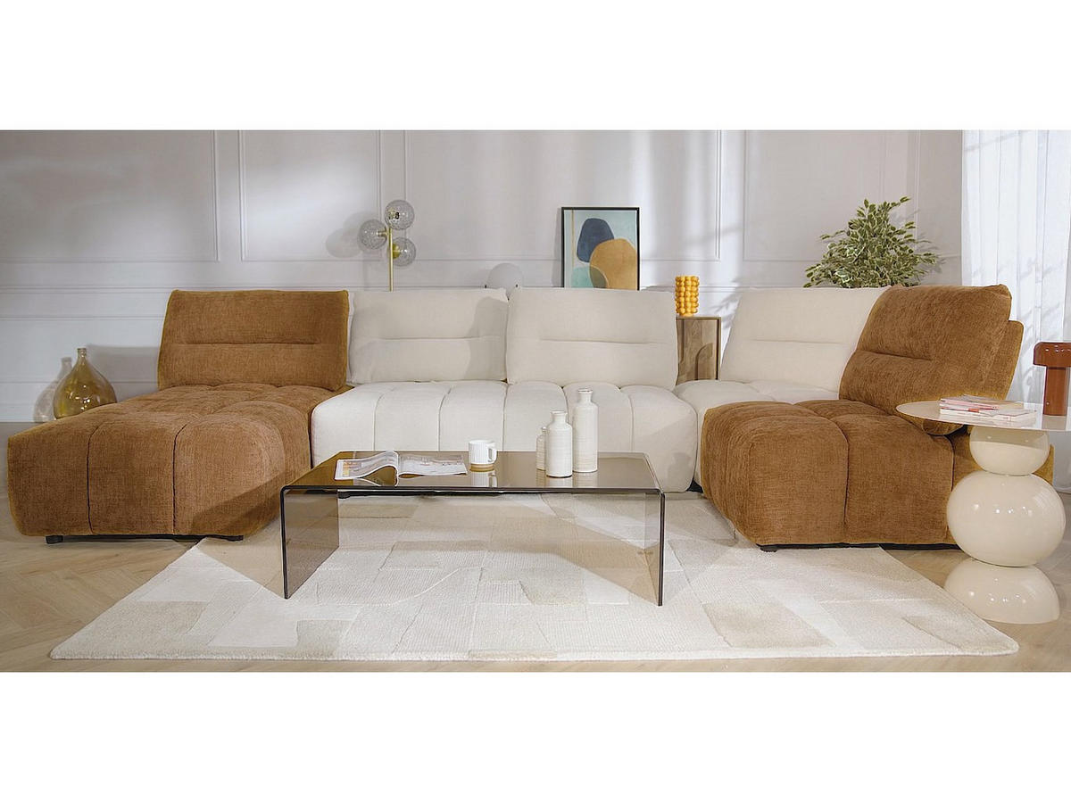 SESSEL mit gerader Rückenlehne - 1 -Sitzer - Polyester - terracotta - APOLIU - Braun, Textil (86/93/123cm) - Vente-Unique