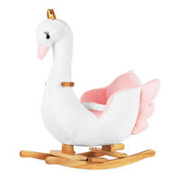 SCHAUKELTIER Schwan weiß Plüsch, Holzgriffe, Holzkufen, Rückenlehne, ab 12 Monate, bis 30 kg - Weiß, Textil (58/35/74cm) - Kikka boo