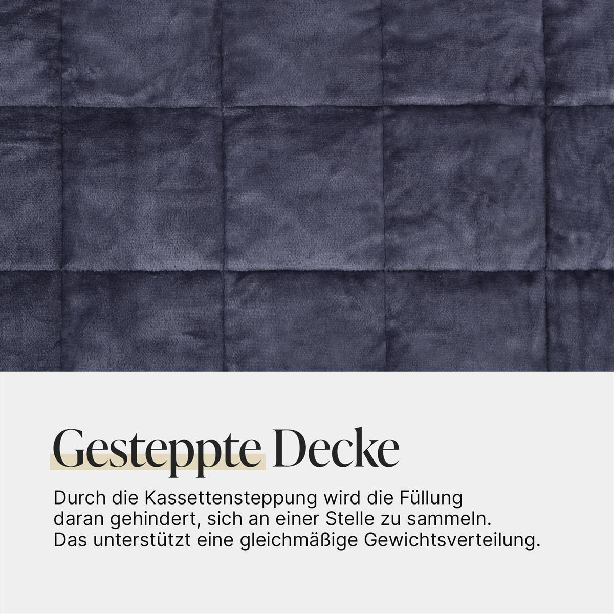 GEWICHTSDECKE 135x200 cm - Entspannungsdecke 6 kg - Anti Stress und Therapiedecke - Öko Tex - beschwerte Kuscheldecke mit Glasperlenfüllung - Anthrazit, Textil (135/200cm) - Bestlivings