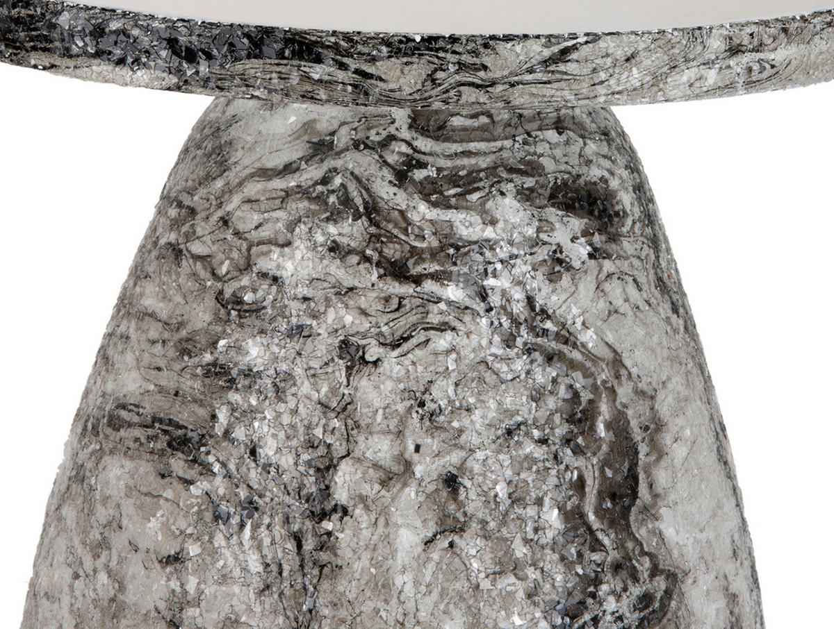 BEISTELLTISCH Mosaic Marble Weiß 42/42/29 cm - Weiß, Metall (42/42/29cm) - Leitmotiv