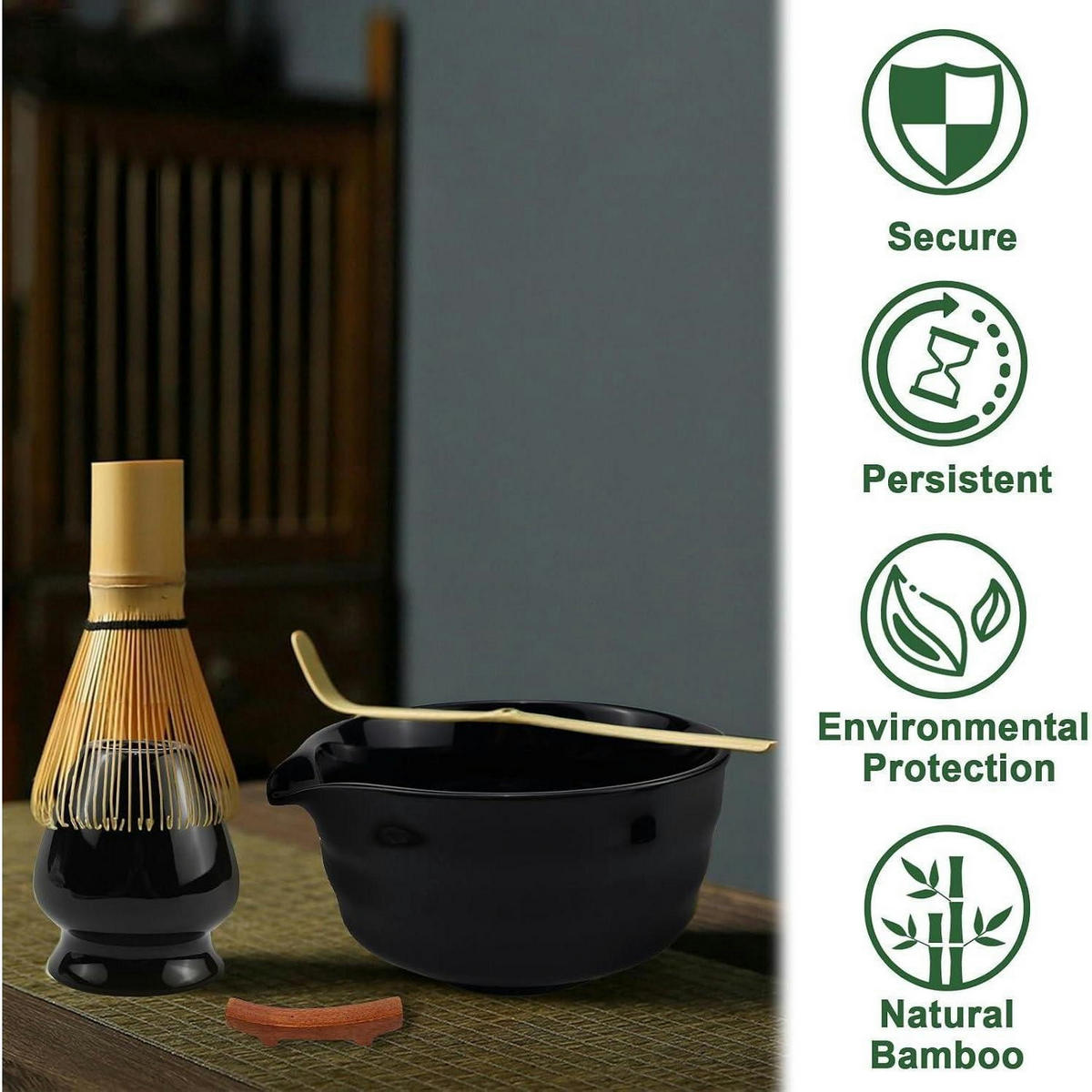 MATCHA Set 5-teilig Schwarz - Schwarz, Keramik (14/7.5/18cm)