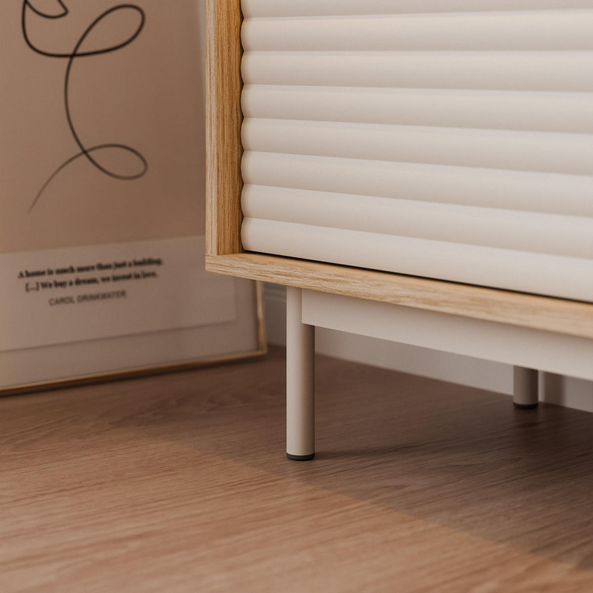 TV-LOWBOARD LUSSO mit LED-Beleuchtung, 160 cm Eiche - Eichefarben, Holzwerkstoff/Metall (160/53/40cm) - Idohome