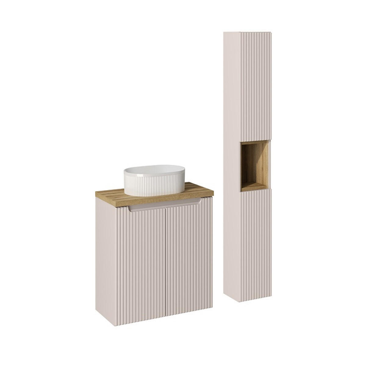 Milaros Markt Badmöbel-Set Kaschmir, Eiche Artisan 80x140x40 cm