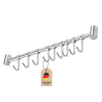KÜCHEN HÄNGELEISTE mit 9 Haken - Silberfarben, Metall (3.4/2.2/49.8cm) - Intirilife