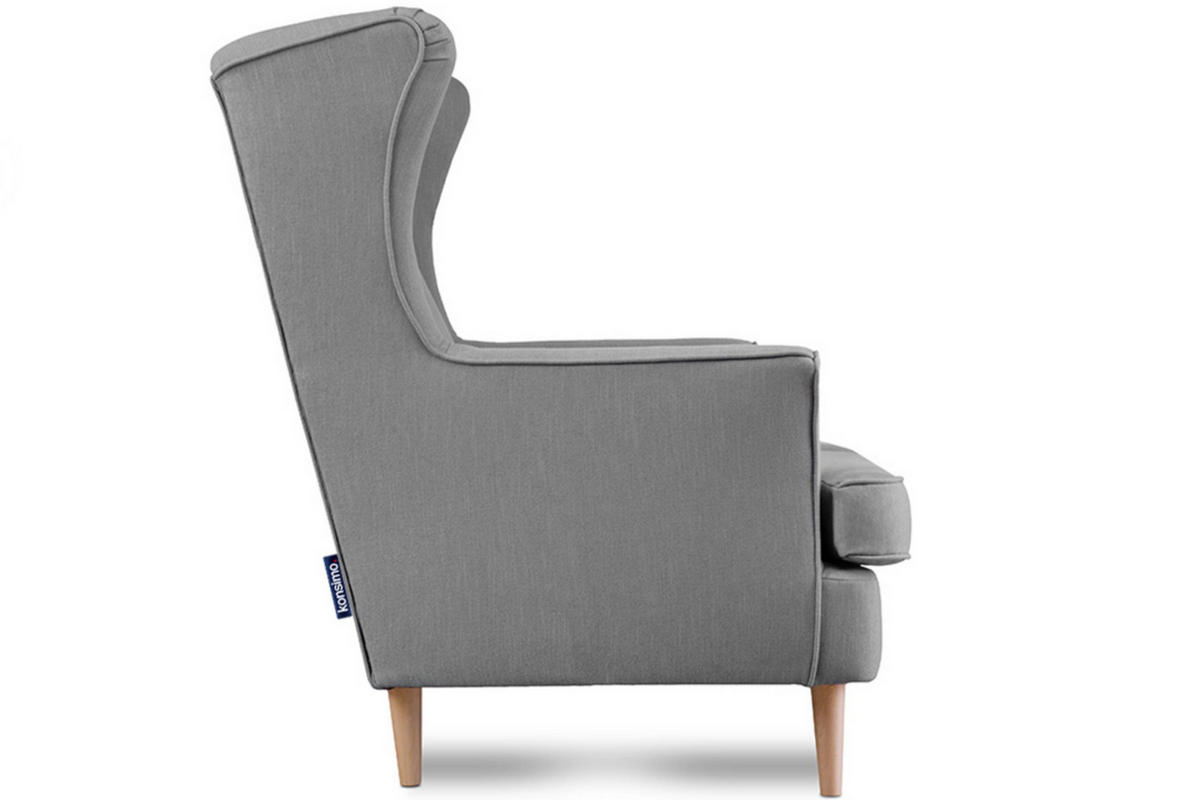 DOPPELSESSEL STRALIS Klassische Stil, grau - Grau, Textil (136/106/96cm) - KONSIMO®