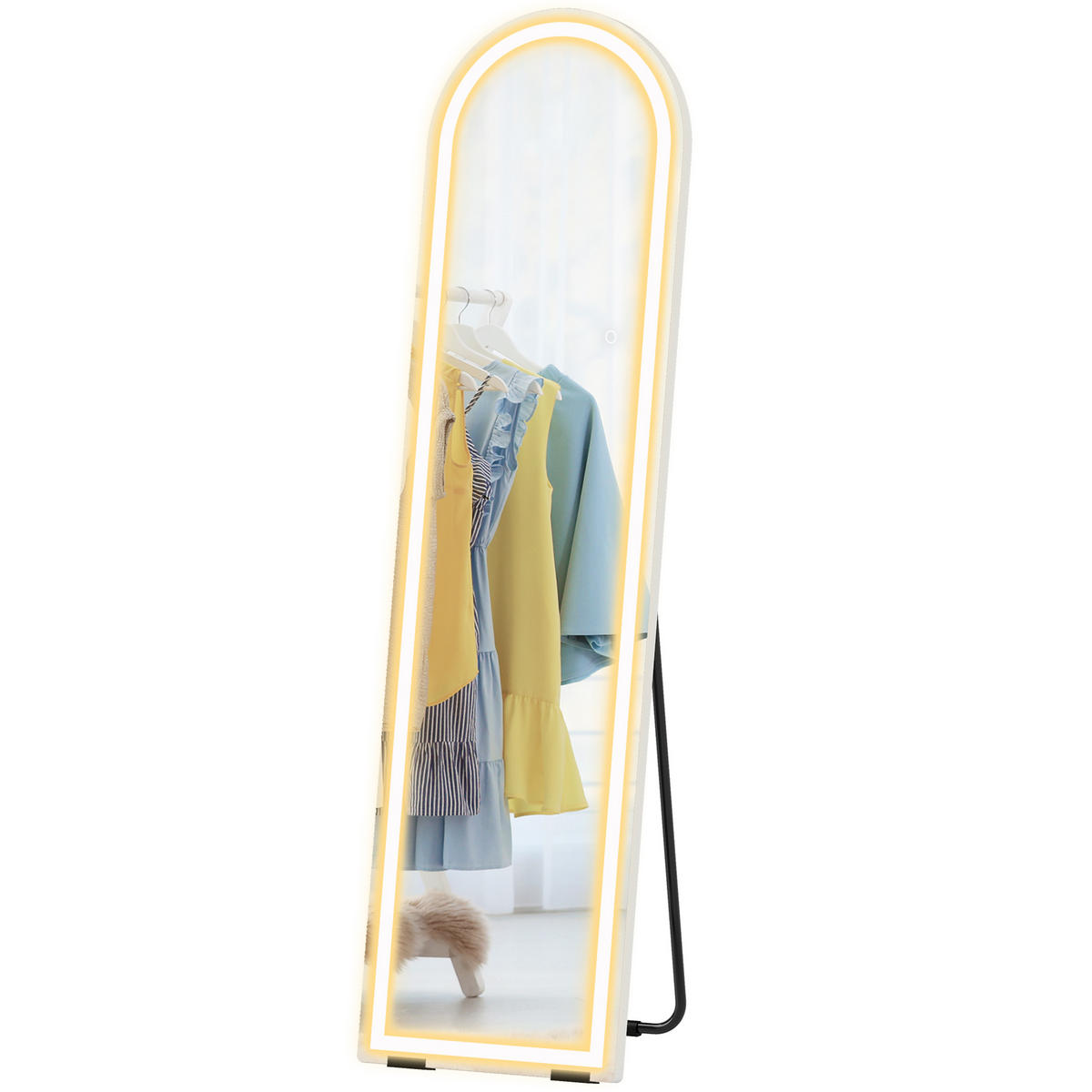 STANDSPIEGEL DE-09847 Weiß - Weiß, Glas (40/150/2.9cm) - ComfortXL