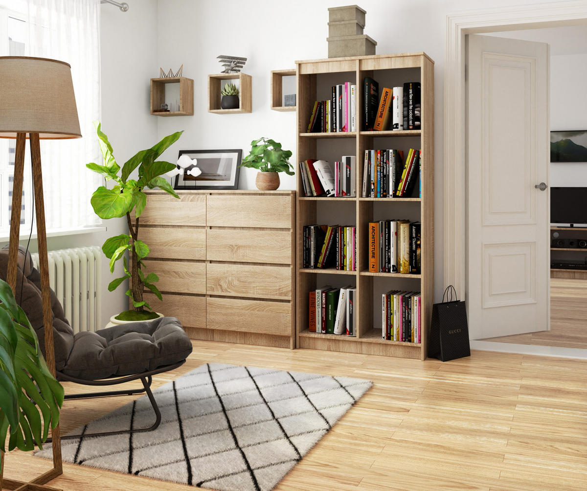 STANDREGAL Eiche Sonoma 180/80/35 - Sonoma Eiche, Holzwerkstoff (80/180/35cm) - RAUMHIRSCH FURNITURE