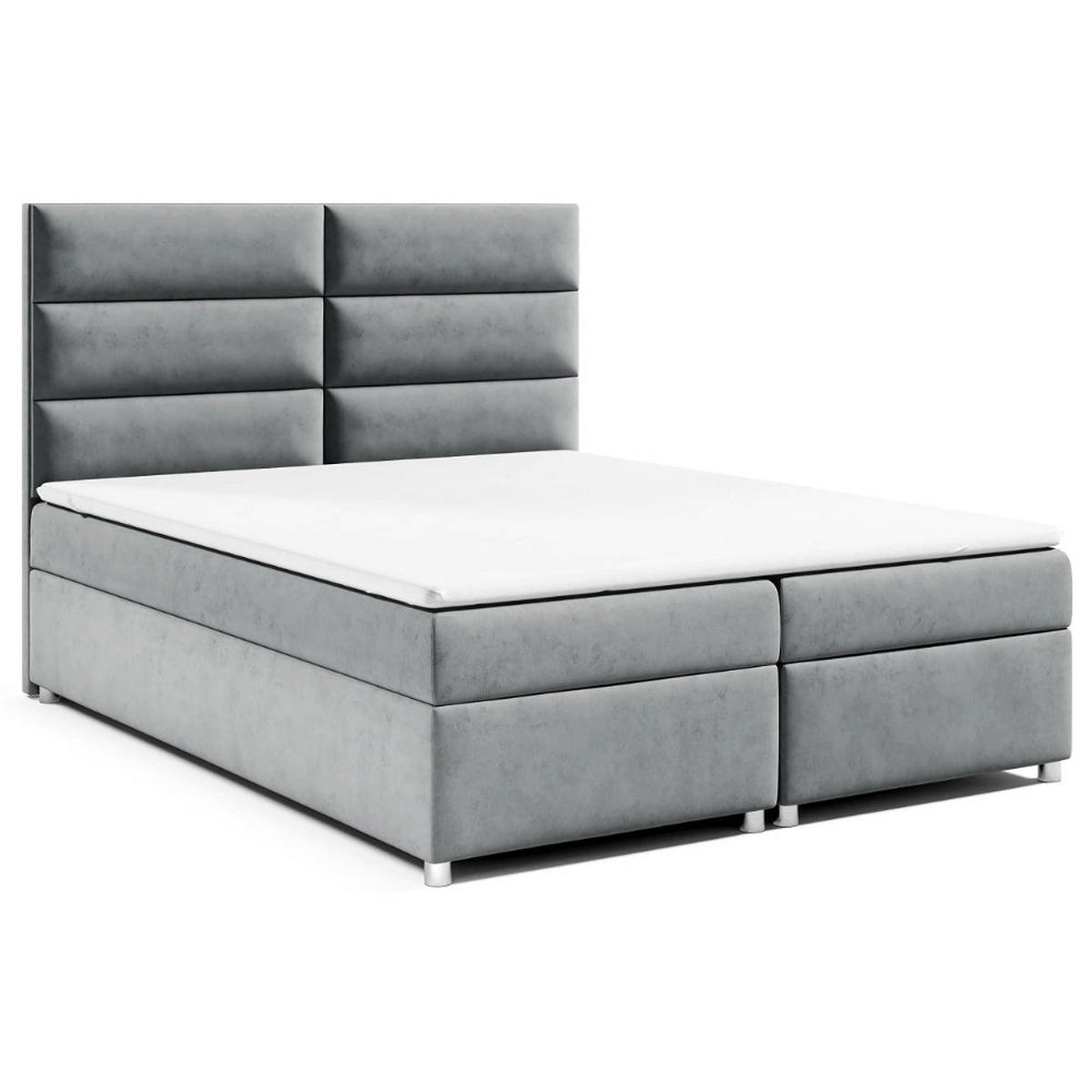 BOXBETT mit Bettkasten Trinity K-4 Bonellfederkern - Grau, Holz/Holzwerkstoff (160/200cm) - Best For Home