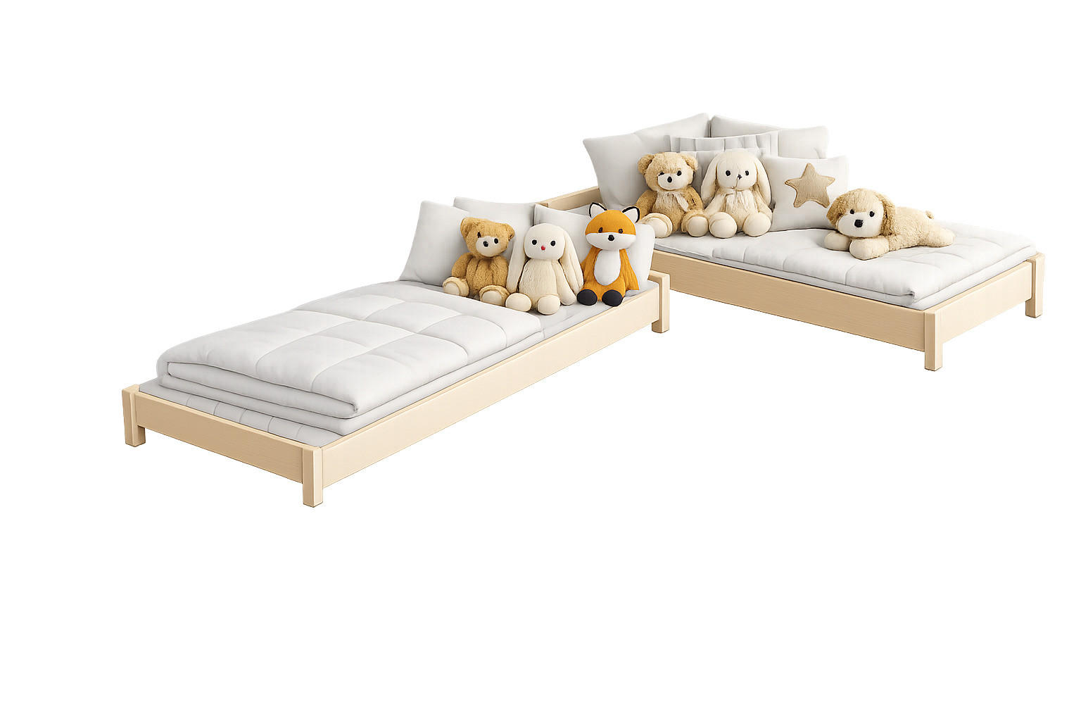 STAPELBETTEN 2-er Set Sendi 190x90 sonoma - Naturfarben, Holzwerkstoff - LUKDOM