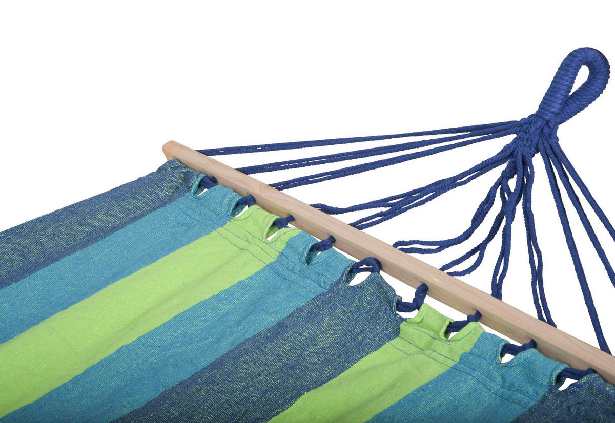 HÄNGEMATTE Trier Grün Kastanie Relaxmatte zum Hängen - Grün, Holz (100/20/280cm) - DELUKE