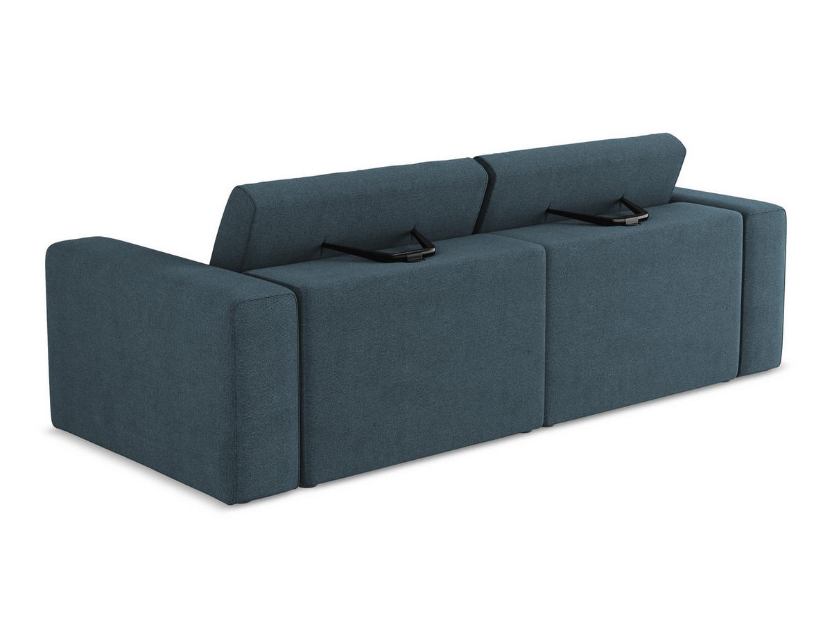 3-SITZER SOFA Strukturstoff Stoff Blau - Blau/Pink, Kunststoff/Textil (224/80/103cm) - Makamii