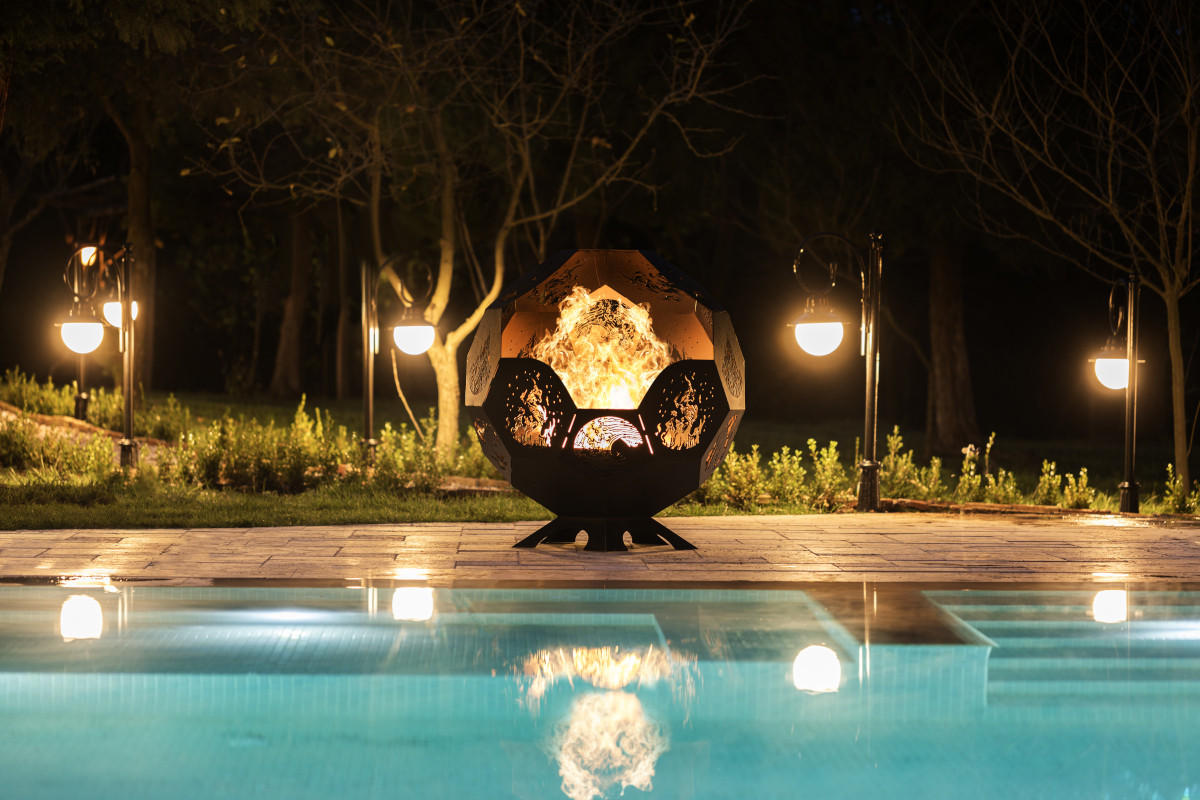 FEUERSTELLE LUNA große Feuerschale Corten 100 x 100 x 110 cm 75 kg aus Cortenstahl - Kupferfarben, Metall (100/110/100cm) - The Favilla