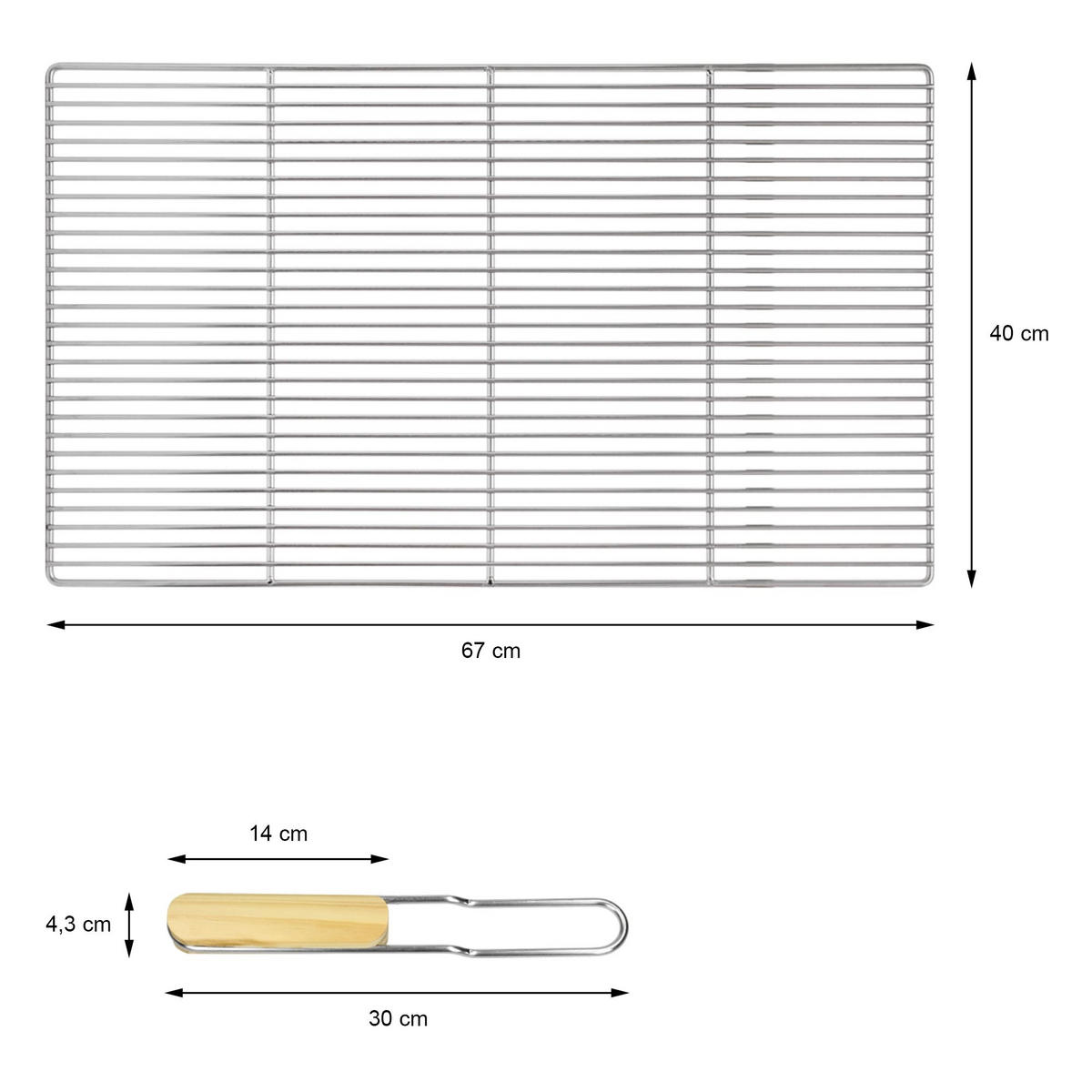 GRILLROSTE - Silberfarben, Metall (40/67cm) - BBQ Boss