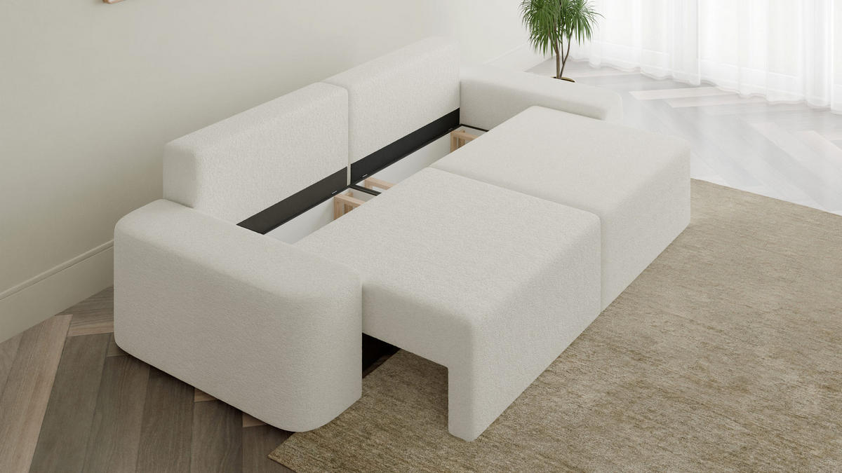 SOFA Lisbon - Weiß (Anthology 1) - Weiß, Holzwerkstoff (268/85/110cm)