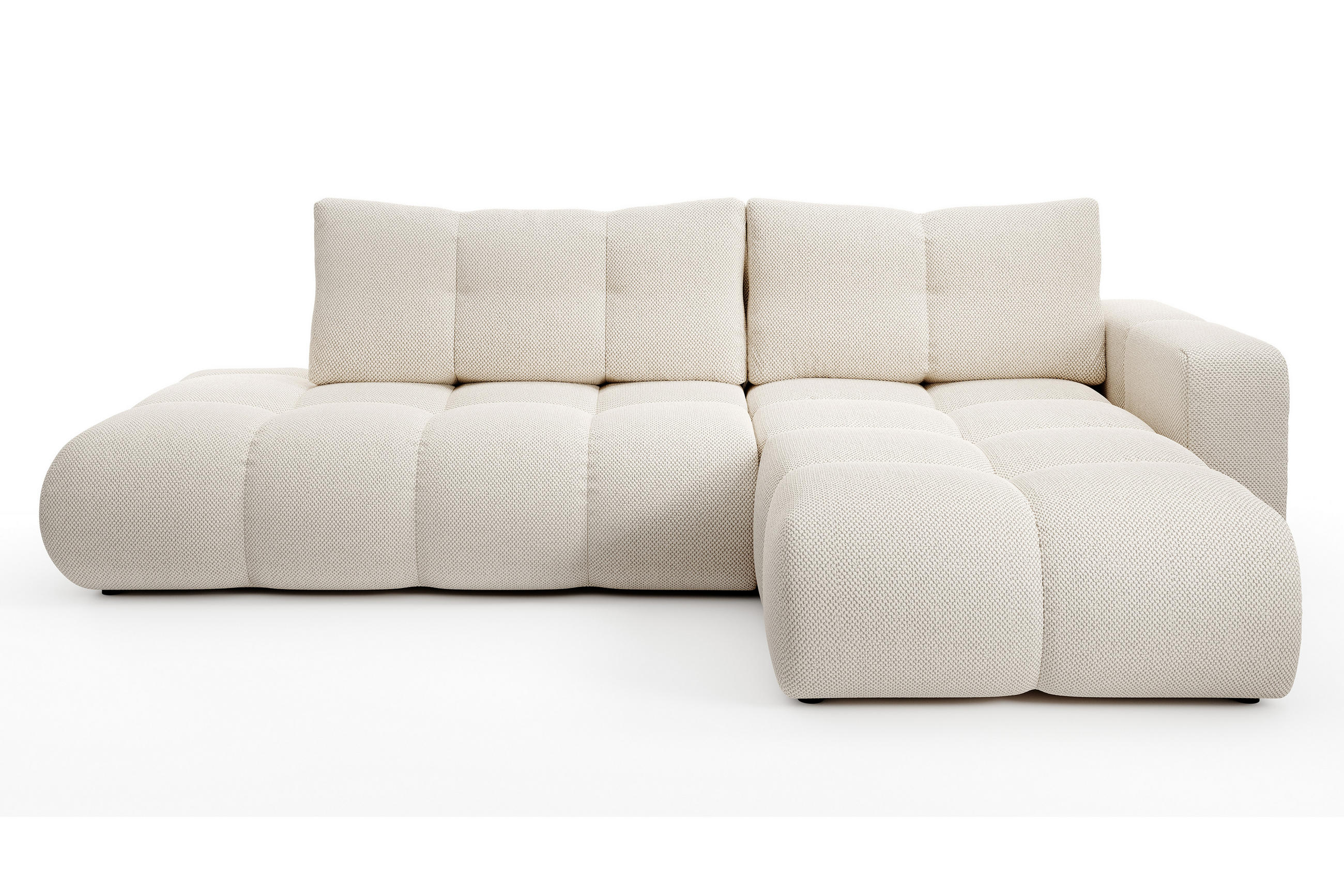 ECKSOFA L Form Hosio Beige 286/177/88 cm Rechts mit Schlaffunktion - Beige/Schwarz, Kunststoff/Textil (286/177cm) - AX Living