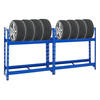 REIFENREGAL Tiger 2er-Set mit 2x 100x110x35 cm 150 kg Fachlast bis zu 16 Reifen mit Ebenen Blau - Blau, Metall (220/100/35cm) - PROREGAL