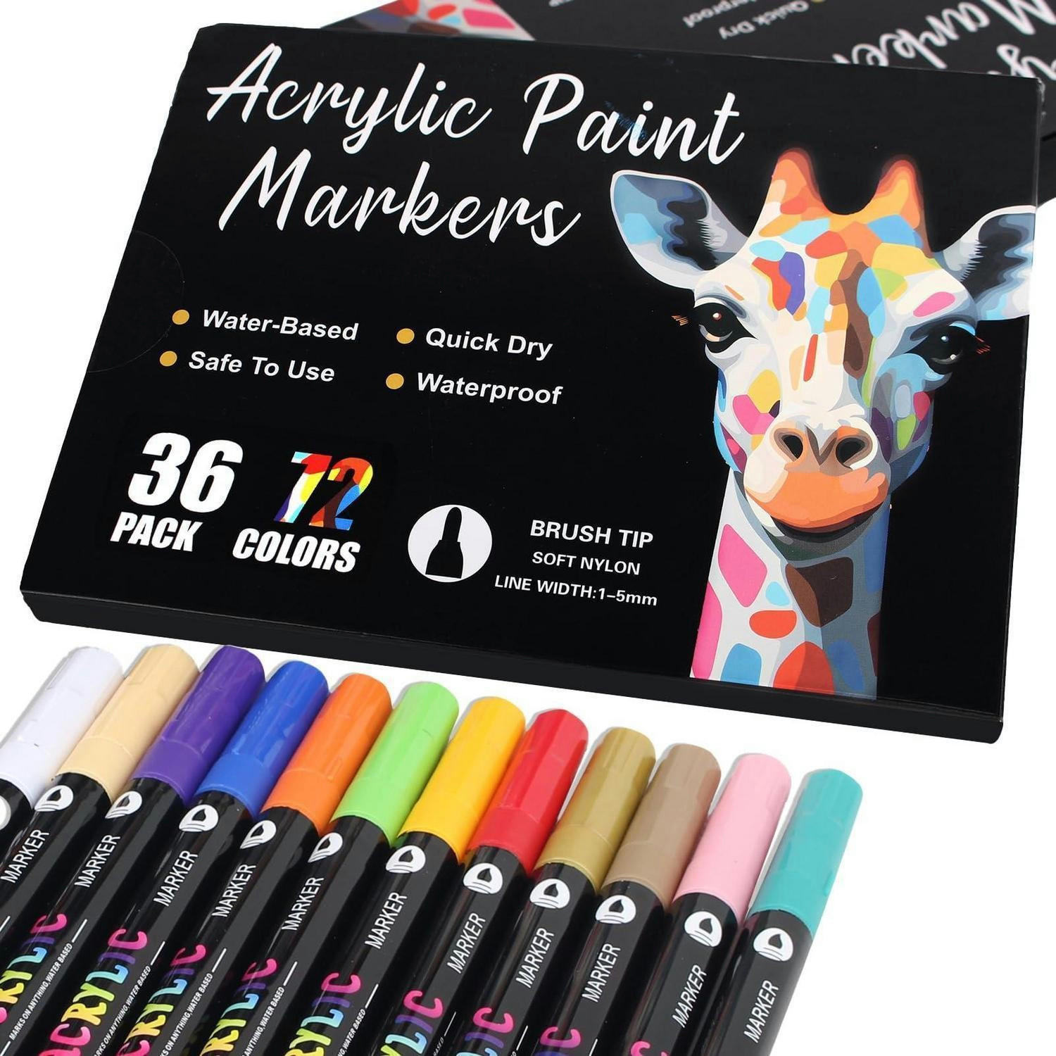 ACRYLSTIFTE 36er Set 72 Farben Doppelspitze - Multicolor, Kunststoff (1/1/17.5cm)