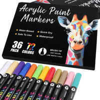 ACRYLSTIFTE 36er Set 72 Farben Doppelspitze - Multicolor, Kunststoff (1/1/17.5cm)