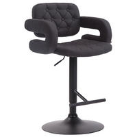 BARHOCKER Dubai, Gestell schwarz, Stoff schwarz, - Schwarz, Textil/Metall (52/100/55cm) - TPFLiving