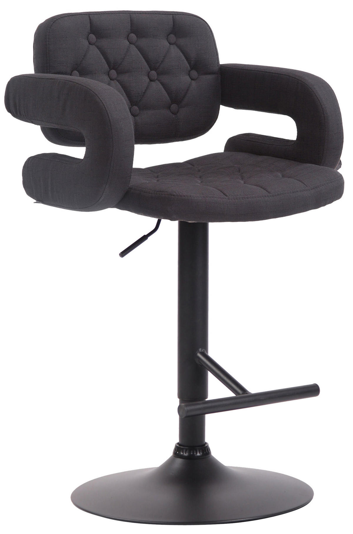 BARHOCKER Dubai, Gestell schwarz, Stoff schwarz, - Schwarz, Textil/Metall (52/100/55cm) - TPFLiving